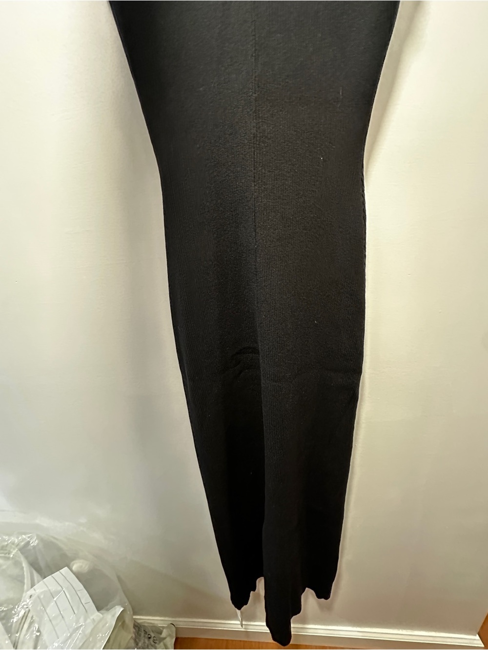 ๐NWT Commense Black Maxi Sweater Tank Dress with Cream Trim, Sz Medium - Picture 9 of 11